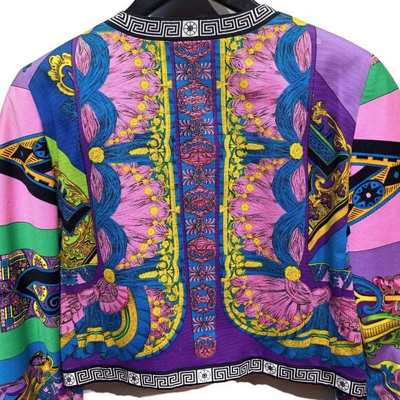 Gianni Versace Vintage Purple Multi-Prints Cropped Jacket - Picture 6 of 10